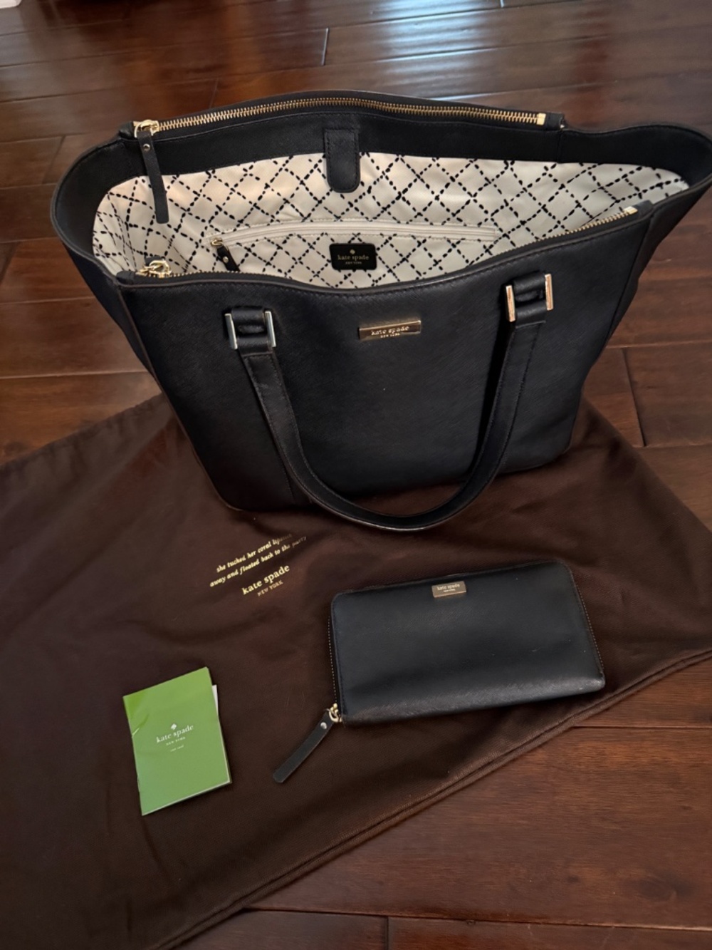 Kate Spade Large black Newberry Lane tote with matching wallet - Picture 2 of 11